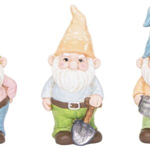 Tuinkabouter 8x8x15,5cm 3 assorti