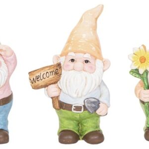 Tuinkabouter 13x9x20,5cm 3 assorti