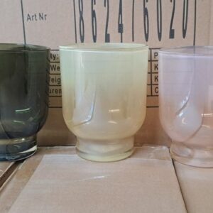 Vaasje glas d10cm h12,5cm 3 assorti