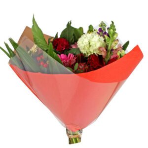 Hoes 40x40cm Oblique OPP35/80gr Rood