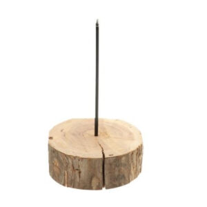 Houten standaard met pin d12cm h21,5cm