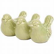 Vogel keramiek 19,5x13x8,5cm Groen en Wi