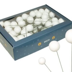 Glitterballs 20/30/40mm draad 100x Wit