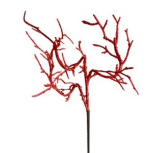 Bijsteker koraaltak 12x12cm Glitter Rood