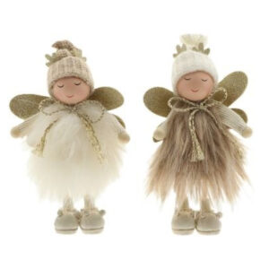 Harige engel 8x6x18cm 2 assorti