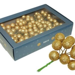 Glitterbal op draad 20mm 180x Goud